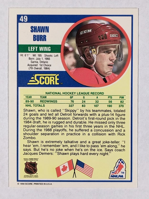 1990-91 Score #49 Shawn Burr