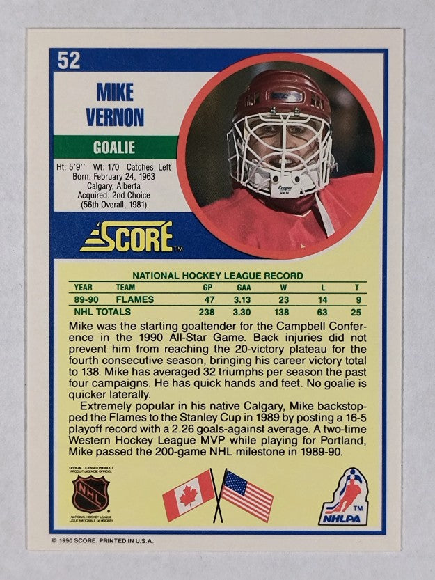 1990-91 Score #52 Mike Vernon