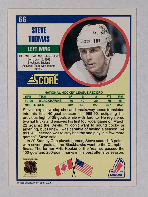 1990-91 Score #66 Steve Thomas