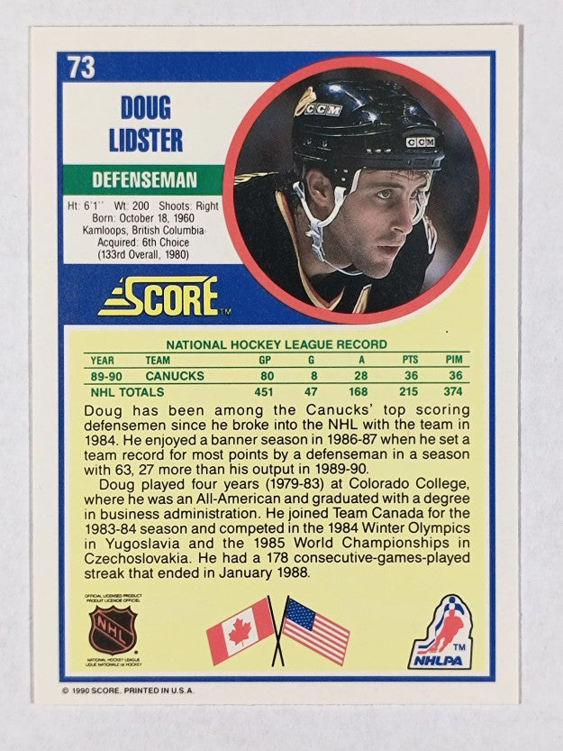 1990-91 Score #73 Doug Lidster