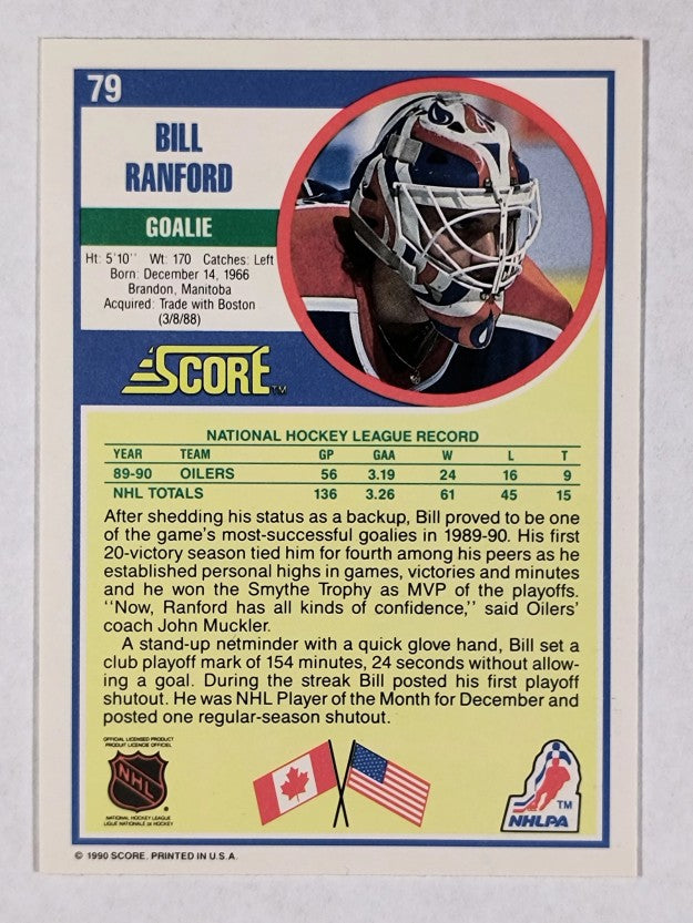 1990-91 Score #79 Bill Ranford