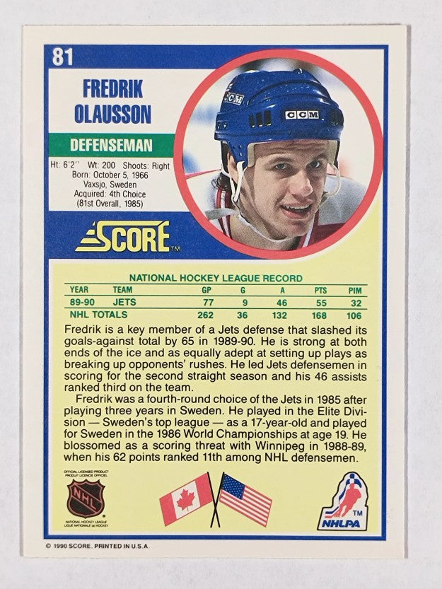 1990-91 Score #81 Fredrik Olausson
