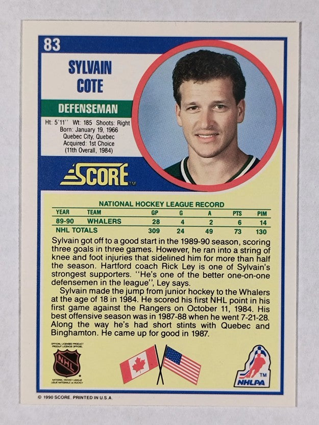 1990-91 Score #83 Sylvain Cote