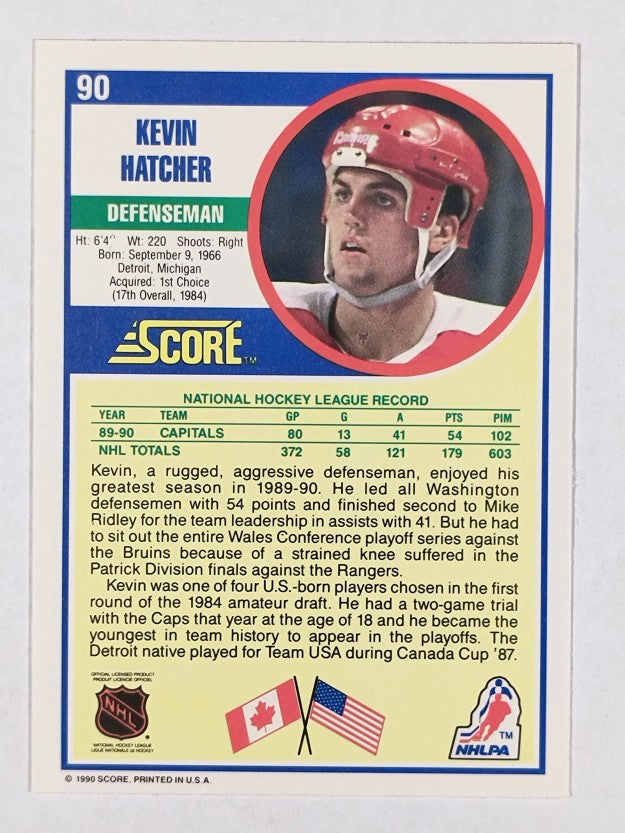 1990-91 Score #90 Kevin Hatcher