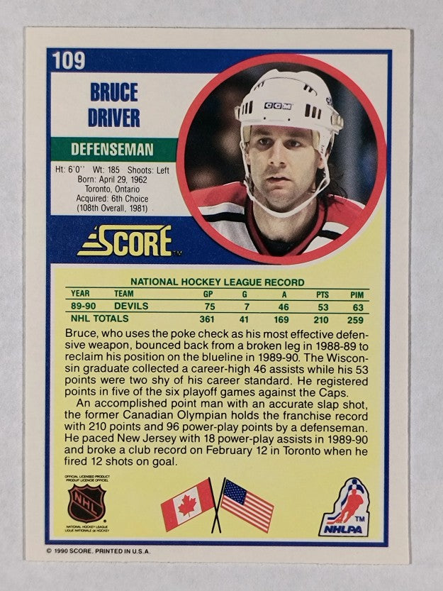 1990-91 Score #109 Bruce Driver
