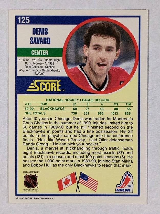 1990-91 Score #125 Denis Savard