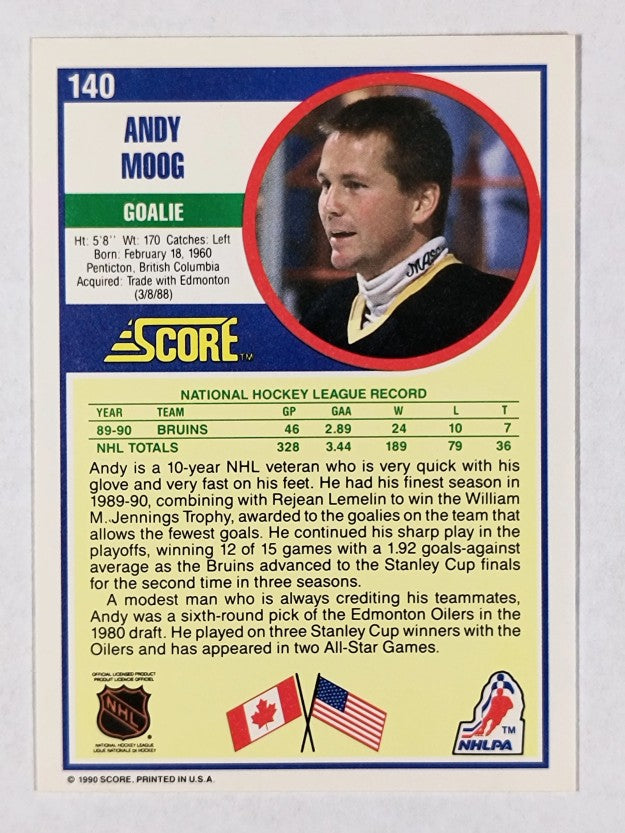 1990-91 Score #140 Andy Moog