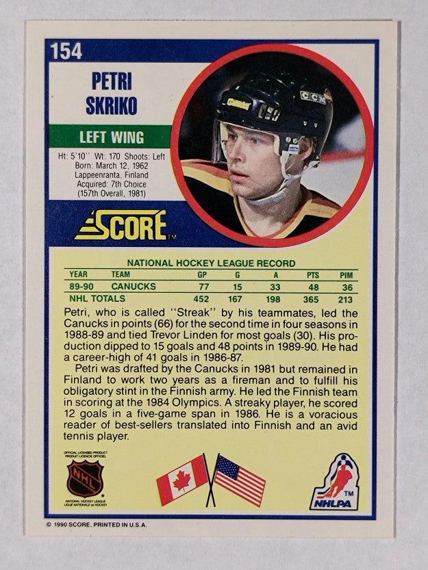 1990-91 Score #154 Petri Skriko