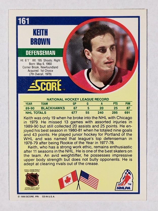 1990-91 Score #161 Keith Brown