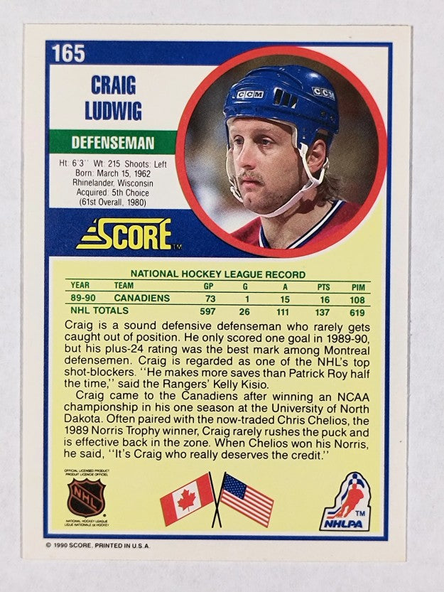 1990-91 Score #165 Craig Ludwig