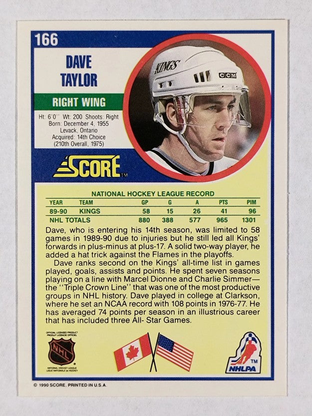 1990-91 Score #166 Dave Taylor