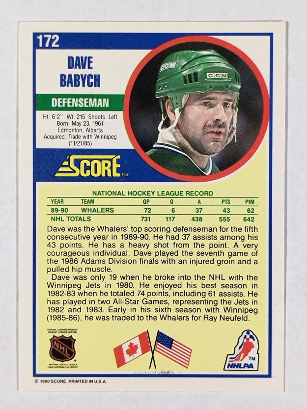 1990-91 Score #172 Dave Babych