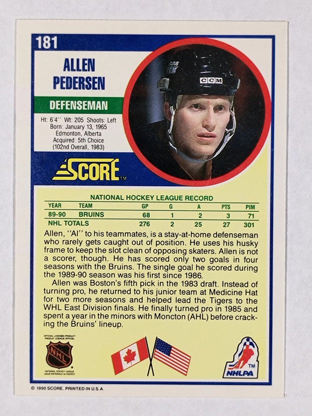 1990-91 Score #181 Allen Pederson