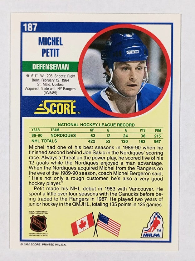 1990-91 Score #187 Michel Petit