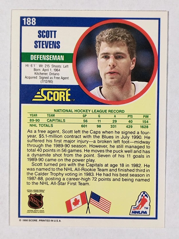 1990-91 Score #188 Scott Stevens