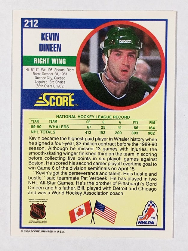 1990-91 Score #212 Kevin Dineen