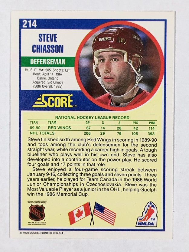 1990-91 Score #214 Steve Chiasson