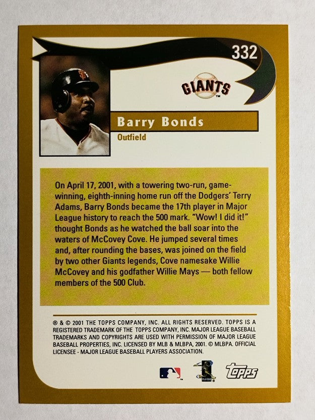 2002 Topps #332 Barry Bonds HL