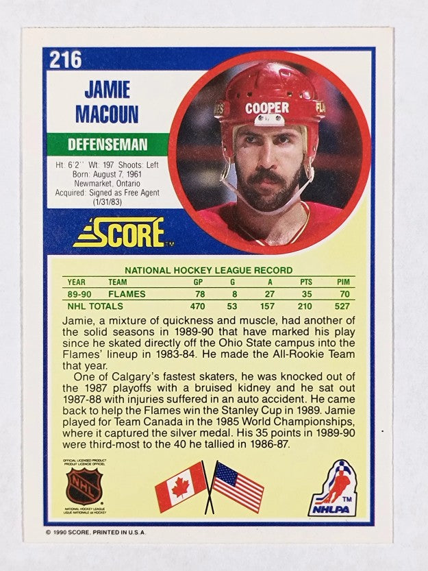 1990-91 Score #216 Jamie Macoun