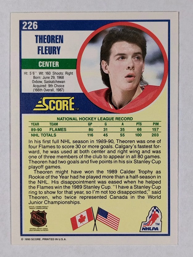 1990-91 Score #226 Theo Fleury