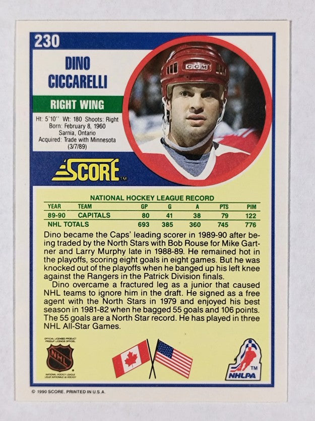 1990-91 Score #230 Dino Ciccarelli