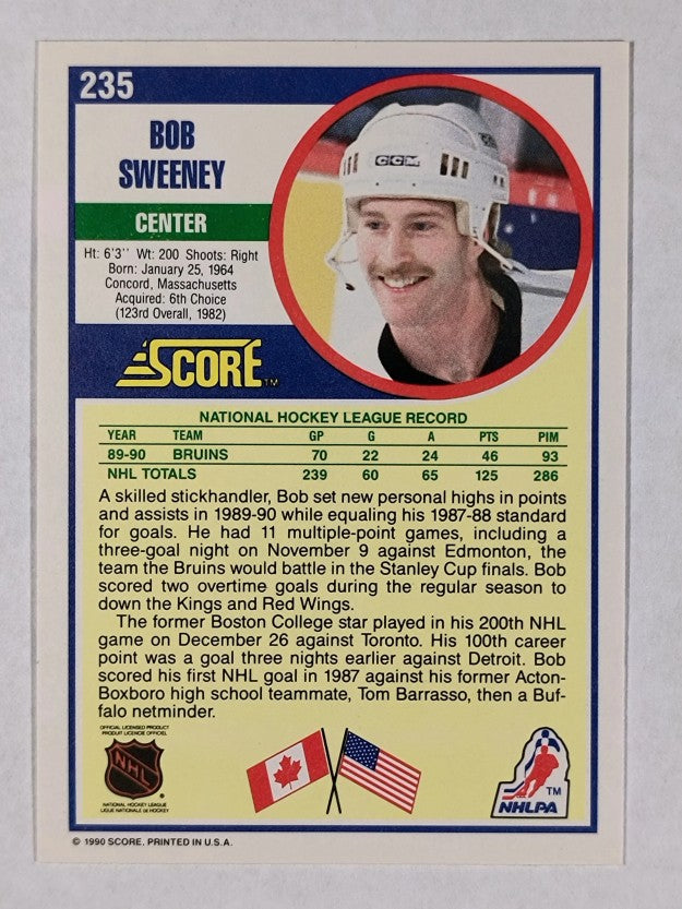 1990-91 Score #235 Rob Sweeney