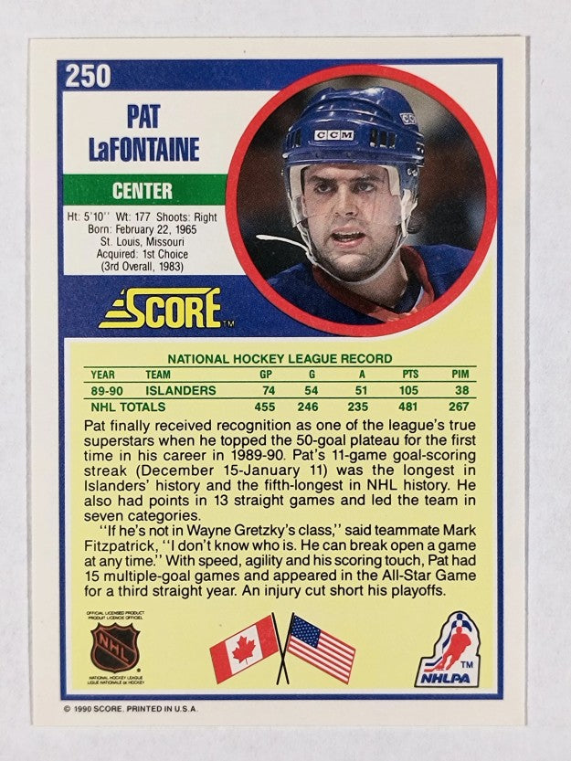 1990-91 Score #250 Pat LaFontaine