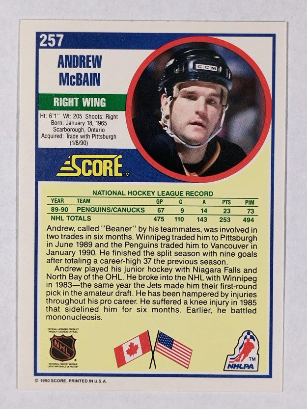 1990-91 Score #257 Andrew McBain