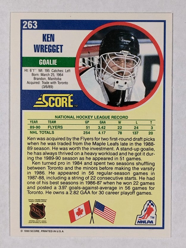 1990-91 Score #263 Ken Wregget