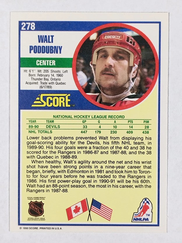 1990-91 Score #278 Walt Poddubny