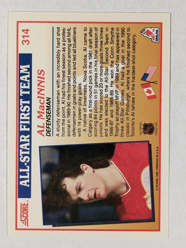 1990-91 Score #314 Al MacInnis AS1