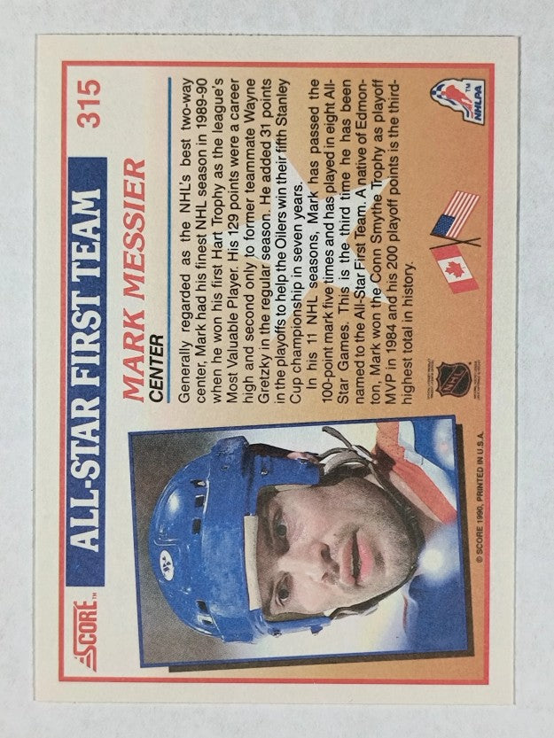1990-91 Score #315 Mark Messier AS1