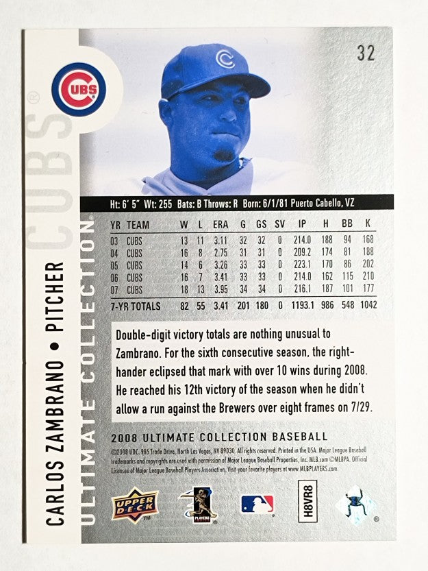 2008 Ultimate Collection #32 Carlos Zambrano