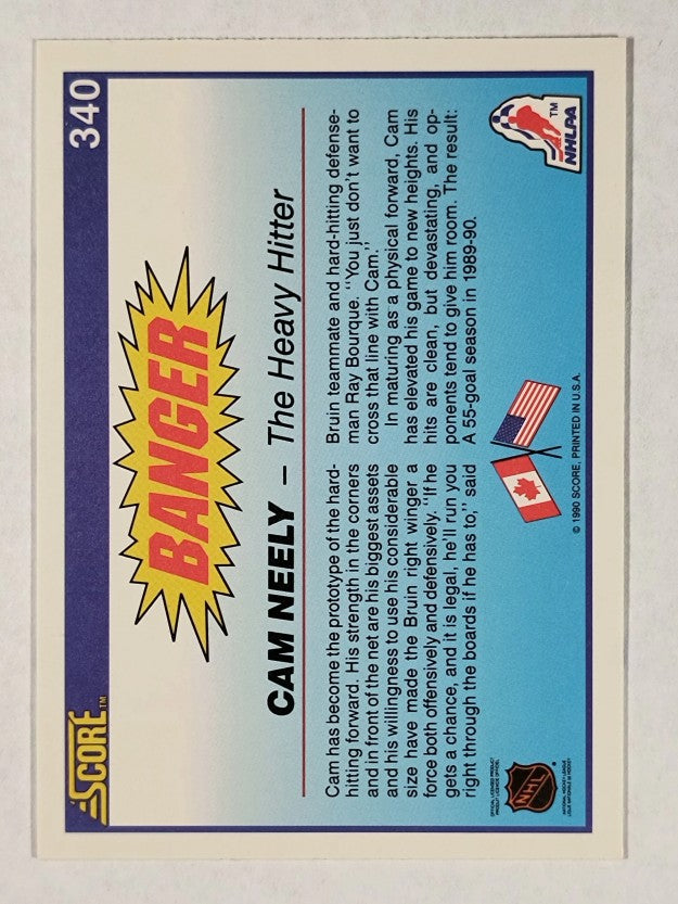 1990-91 Score #340 Cam Neely Banger