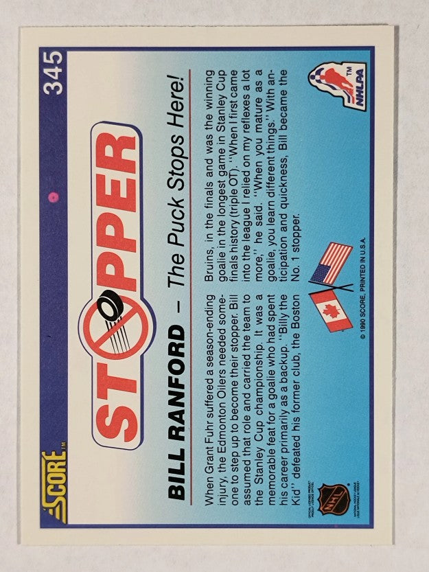 1990-91 Score #345 Bill Ranford Stopper