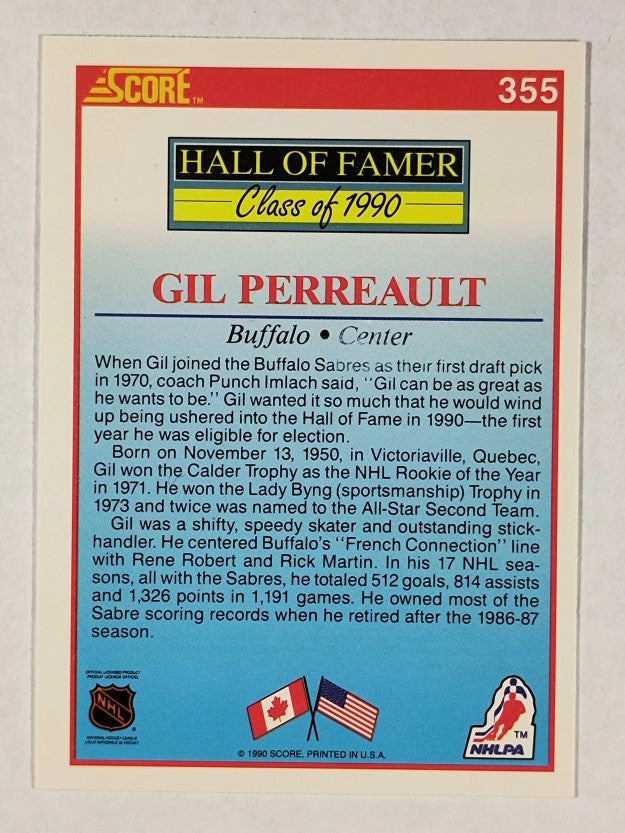 1990-91 Score #355 Gilbert Perreault HOF
