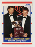1990-91 Score #365 Andy Moog/Reggie Lemelin/Jennings