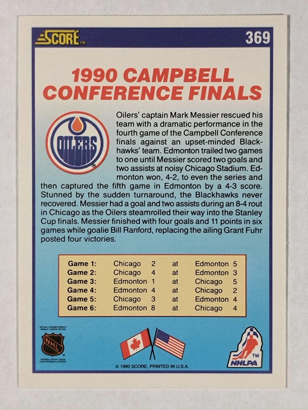 1990-91 Score #369 Edmonton Oilers/Chicago Blackhawks