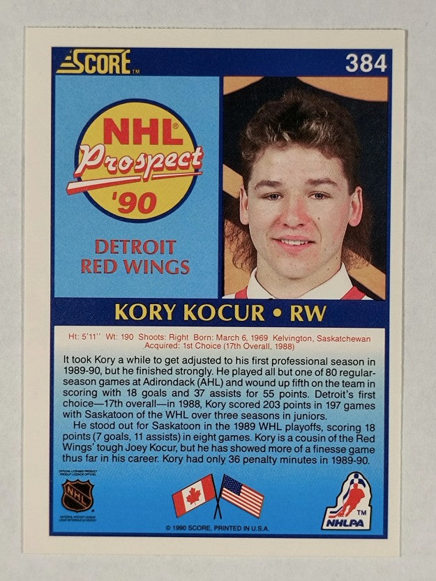 1990-91 Score #384 Kory Kocur RC