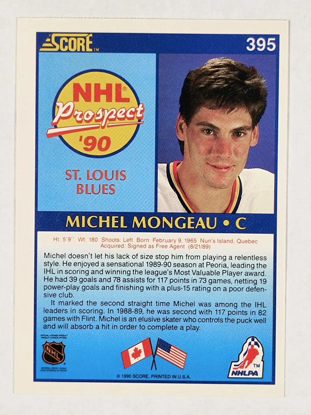 1990-91 Score #395 Michel Mongeau RC