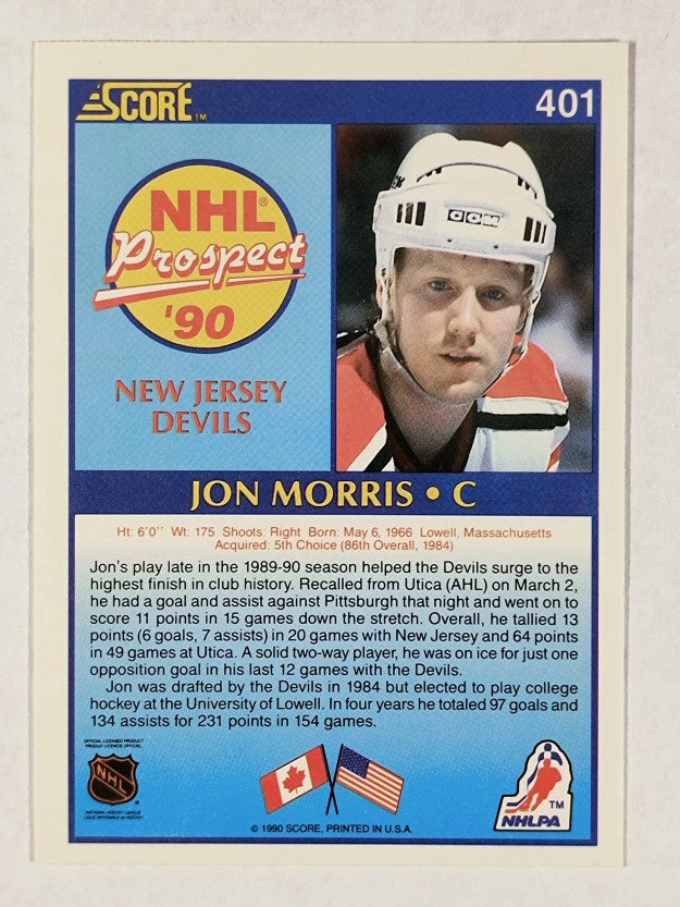 1990-91 Score #401 Jon Morris RC
