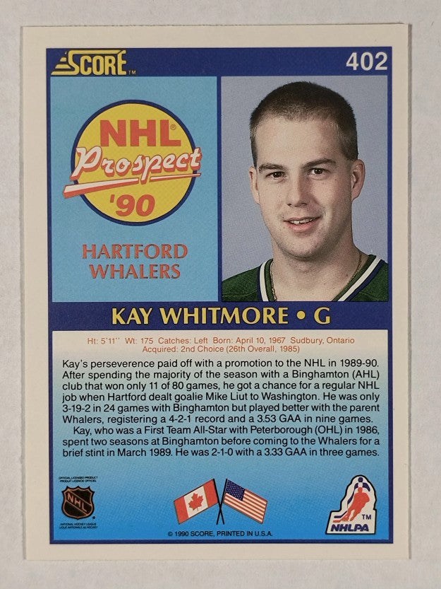1990-91 Score #402 Kay Whitmore RC