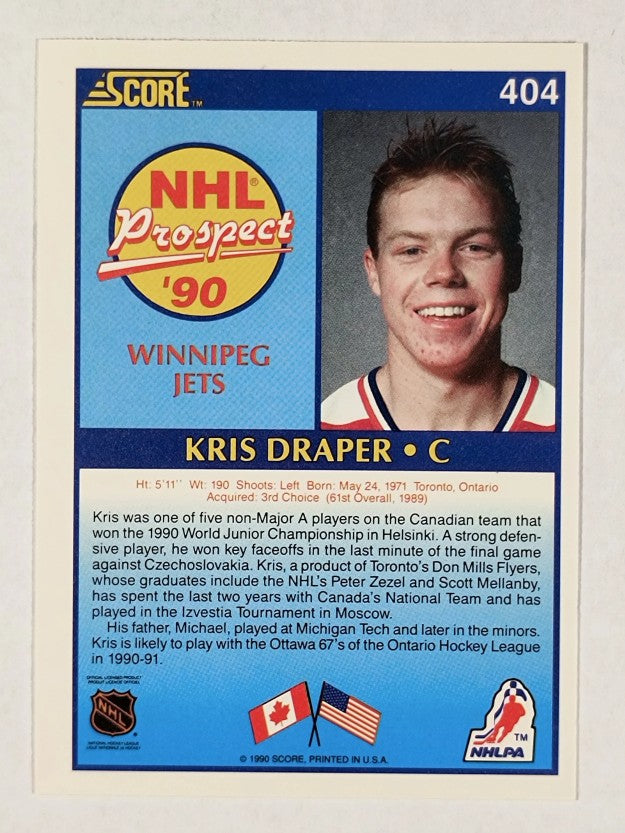 1990-91 Score #404 Kris Draper RC