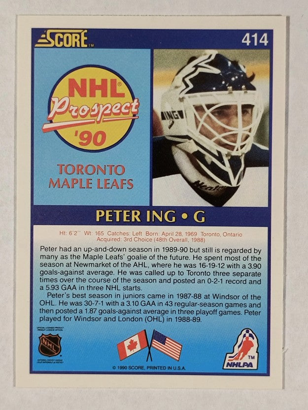 1990-91 Score #414 Peter Ing RC