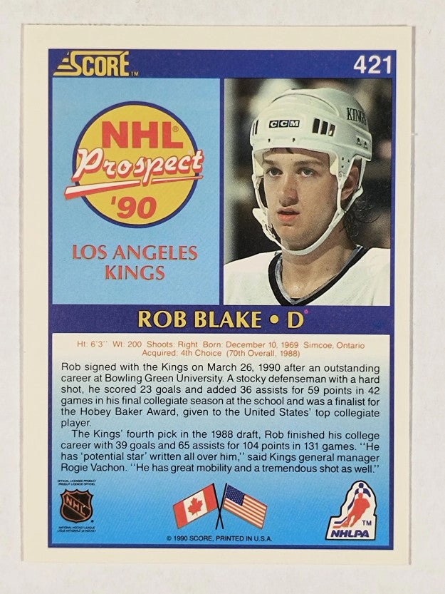 1990-91 Score #421 Rob Blake RC