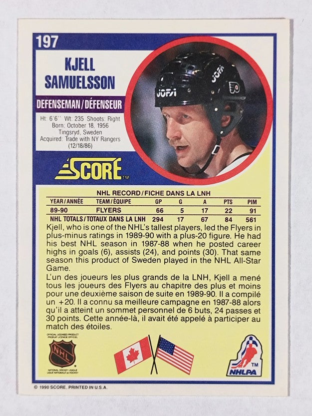 1990-91 Score Canadian #197 Kjell Samuelsson