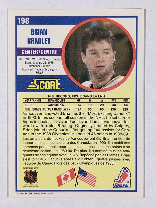 1990-91 Score Canadian #198 Brian Bradley