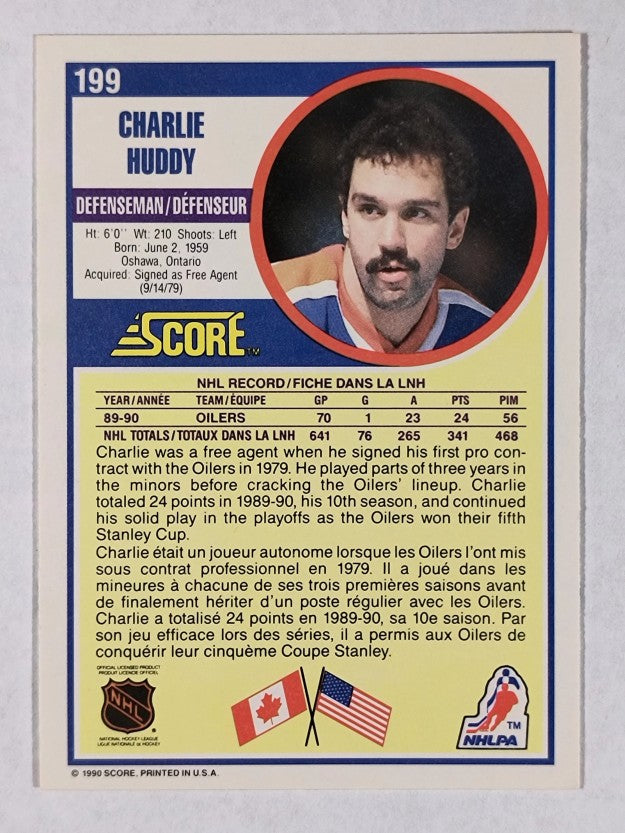 1990-91 Score Canadian #199 Charlie Huddy