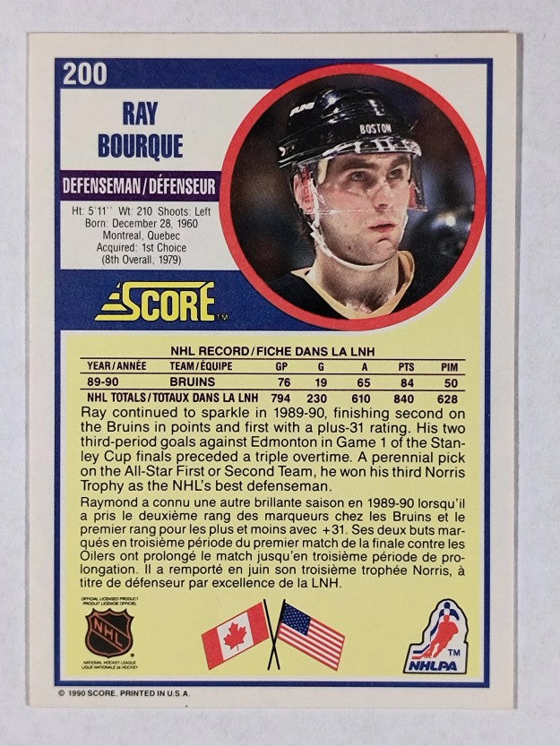 1990-91 Score Canadian #200 Ray Bourque