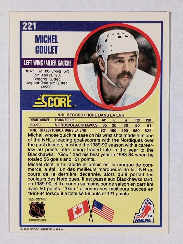 1990-91 Score Canadian #221 Michel Goulet
